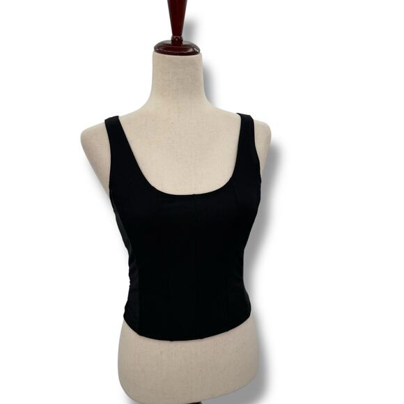 NEW Hippie Rose Black Tank Top Size XS Cropped Fitted Layering Crop Top - Picture 1 of 7